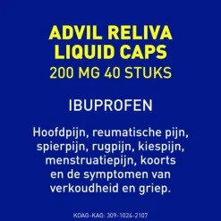 Advil Reliva Liquid-Caps 200 mg Ibuprofen voor Pijn en Koorts 40 stuks