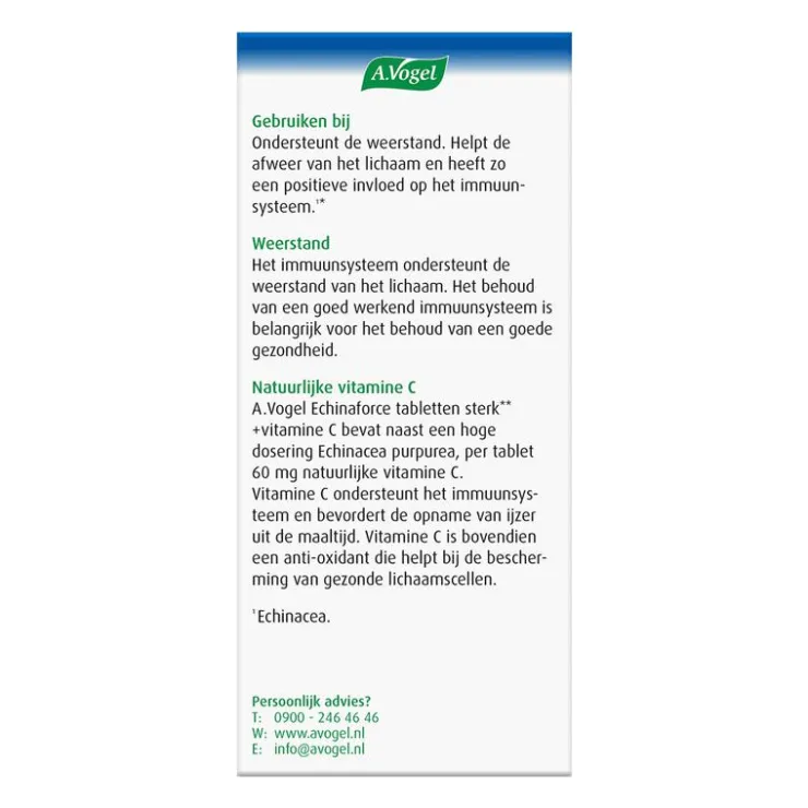 A.Vogel Echinaforce Sterk** + Vitamine C Weerstand1* Tabletten 45 stuks