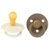 Bibs Fopspeen Two Pack Natuurlijk Rubber Ivory/Dark Oak Maat 1
