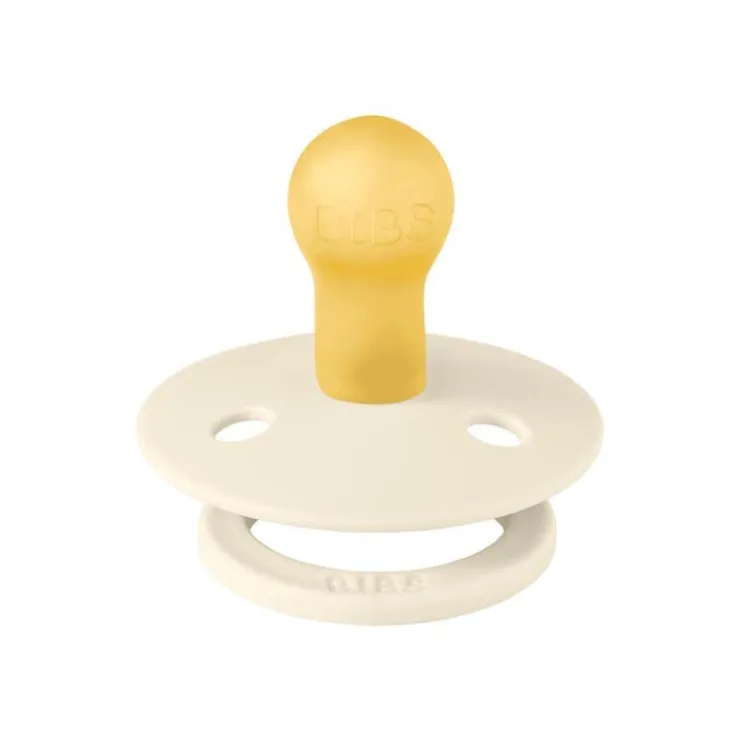Bibs Fopspeen Two Pack Natuurlijk Rubber Ivory/Dark Oak Maat 1
