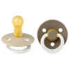 Bibs Glow in the dark Fopspeen Two Pack Natuurlijk Rubber Vanilla/Dark Oak Maat 2