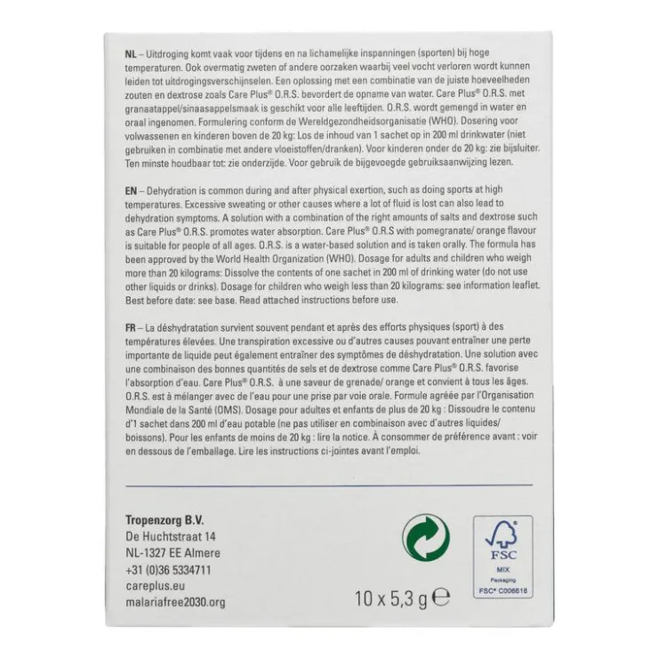 Care Plus O.R.S Sachets Framboos 10 stuks