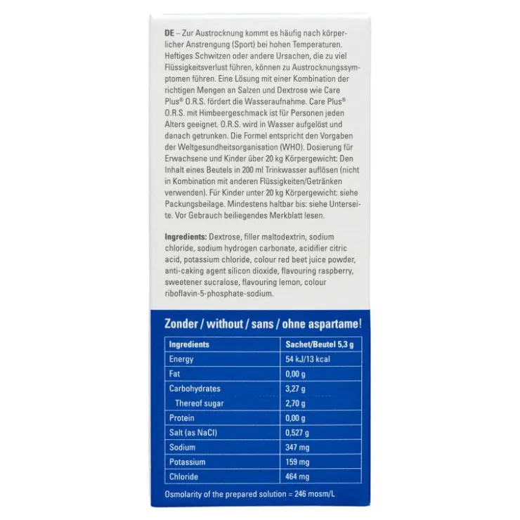 Care Plus O.R.S Sachets Framboos 10 stuks