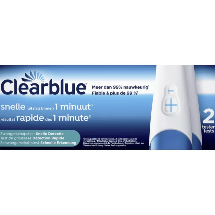 Clearblue Snelle Detectie Zwangerschapstest 2 Stuks