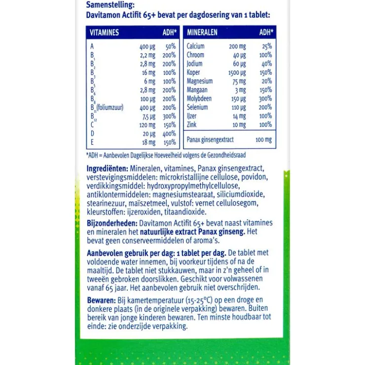 Davitamon Actifit 65+ Multivitamine 70 Stuks