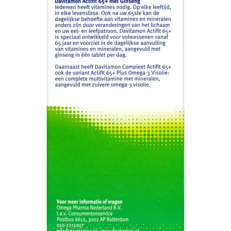 Davitamon Actifit 65+ Multivitamine 70 Stuks