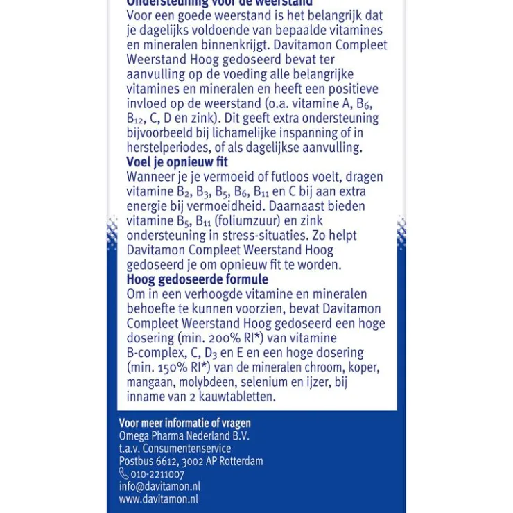 Davitamon Compleet Weerstand Forte 50 Kauwtabletten
