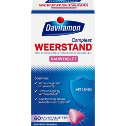 Davitamon Compleet Weerstand Vitamine C&D Bosvruchten 60 kauwtabl