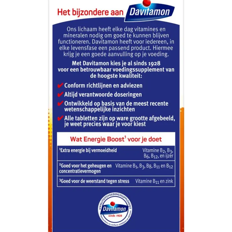 Davitamon Energie Boost Forte Kauwvitamines Bosvruchtensmaak