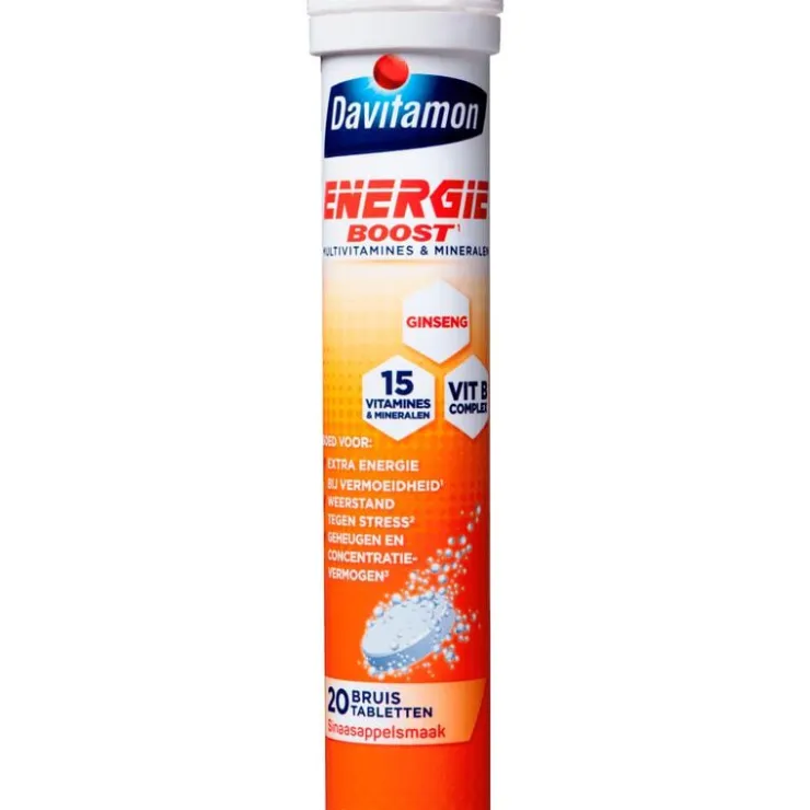 Davitamon Energie Boost Ginseng Bruistabletten Met Sinaasappelsmaak