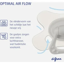 Difrax Fopspeen Natural 12 Maanden Lichtblauw BPA-vrij