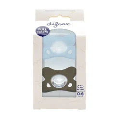 Difrax Fopspeen Natural 0-6 Maanden Lichtblauw/Beige BPA-vrij