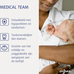 Difrax Fopspeen Natural 18 Maanden Donkergrijs BPA-vrij