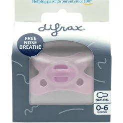 Difrax Fopspeen Natural 0-6 Maanden Lichtroze BPA-vrij