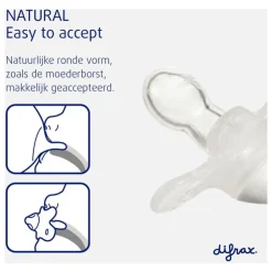Difrax Fopspeen Naturel Pink Opal 6 Maanden