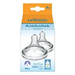 Dr. Brown's Dr. Brown’s Flesspeen 9+ Maanden Fase 4 Brede Halsfles 2 stuks
