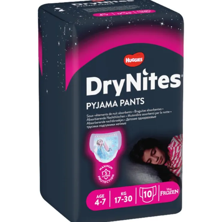 Huggies DryNites Frozen Luierbroekjes Meisjes 4 Tot 7 Jaar (17 - 30 kg) 10 stuks