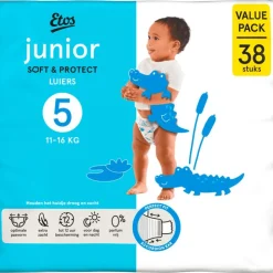 Etos Luiers Junior Maat 5 11-16 kg Value Pack 38 stuks