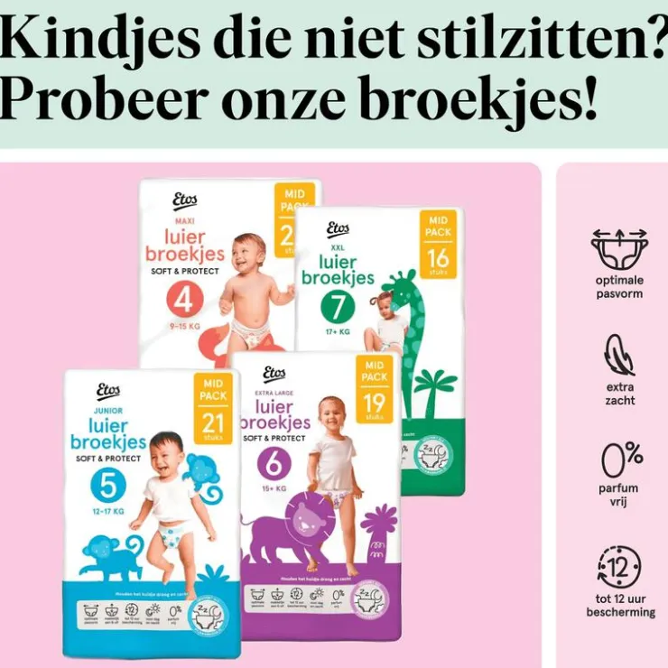 Etos Luiers Newborn Maat 1 2-5 kg Trial Pack 20 stuks