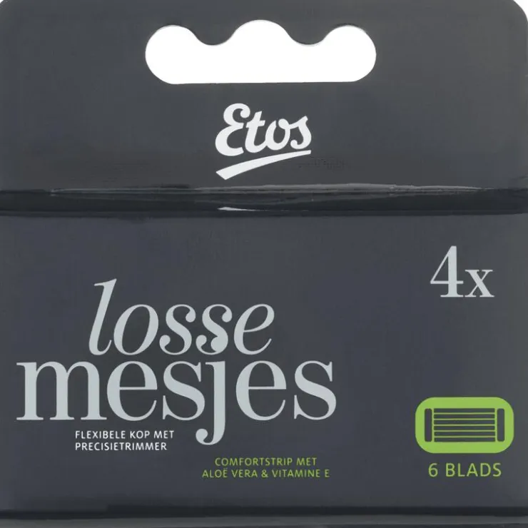 Heren Etos Scheermes Man Navul 6 Blads Zwart 4 stuks