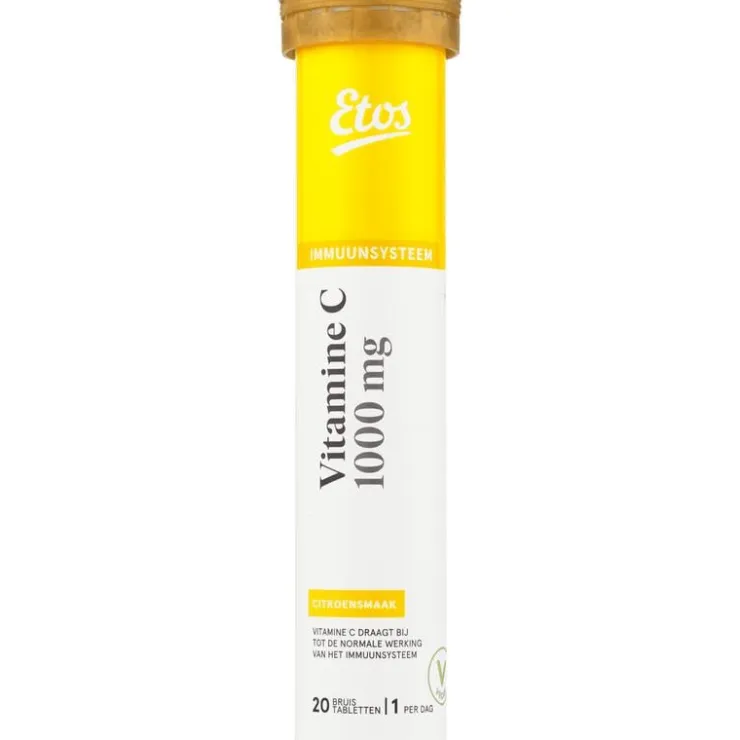 Etos Vitamine C 1000 mg Bruistablet Citroen 20 stuks