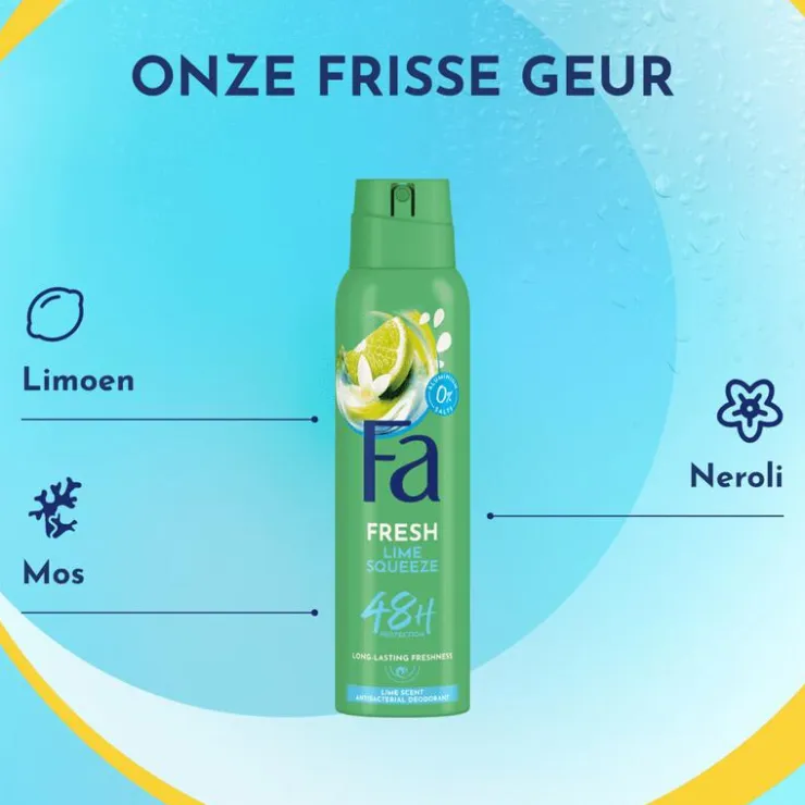 FA Lime Squeeze Deodorant Spray 150 ML