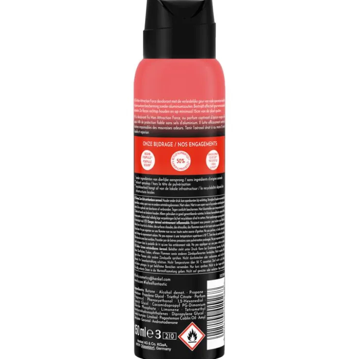 FA Men Attraction Force Deodorant Spray 150 ML