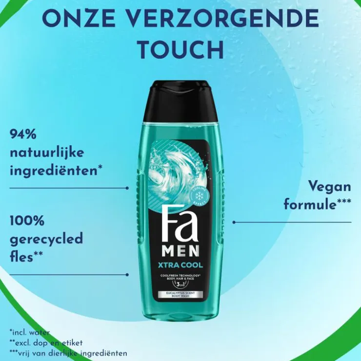 Heren FA Men Extreme Cool Douchegel & Shampoo 250 ML