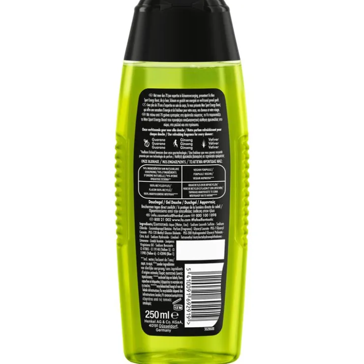 FA Men Xtreme Sport Energy Boost 3-in-1 Douchegel 250 ML