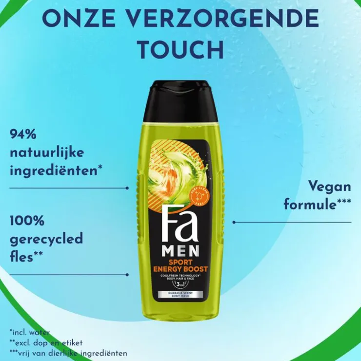 FA Men Xtreme Sport Energy Boost 3-in-1 Douchegel 250 ML