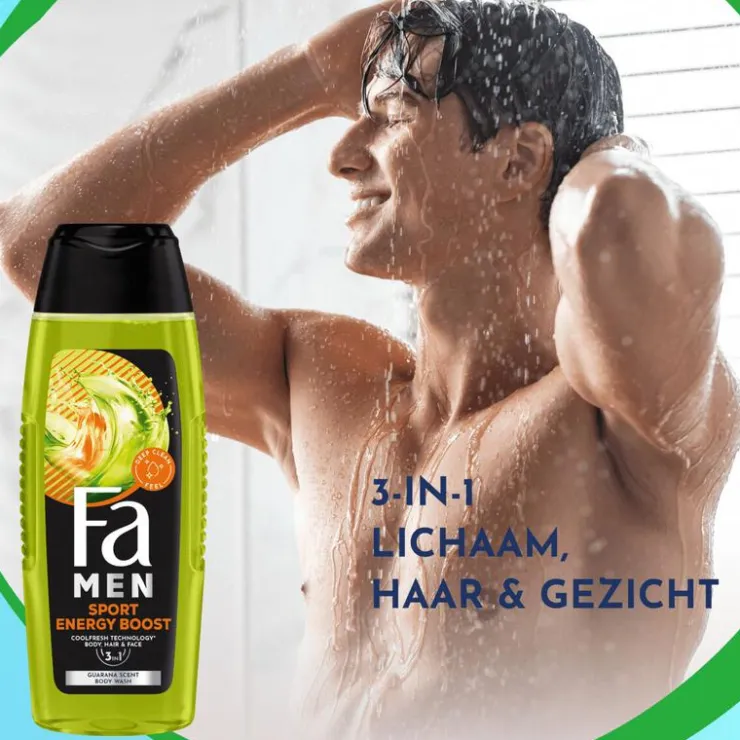 FA Men Xtreme Sport Energy Boost 3-in-1 Douchegel 250 ML