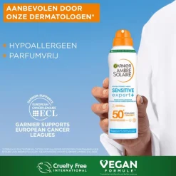Garnier Ambre Solaire Sensitive Expert Hypoallergene Zonnebrand Mist SPF50 150 ML
