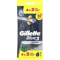 Heren Gillette Blue3 Smooth Wegwerpmesjes 6 stuks