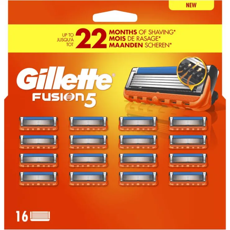 Heren Gillette Fusion5 Navulmesjes 16 Stuks