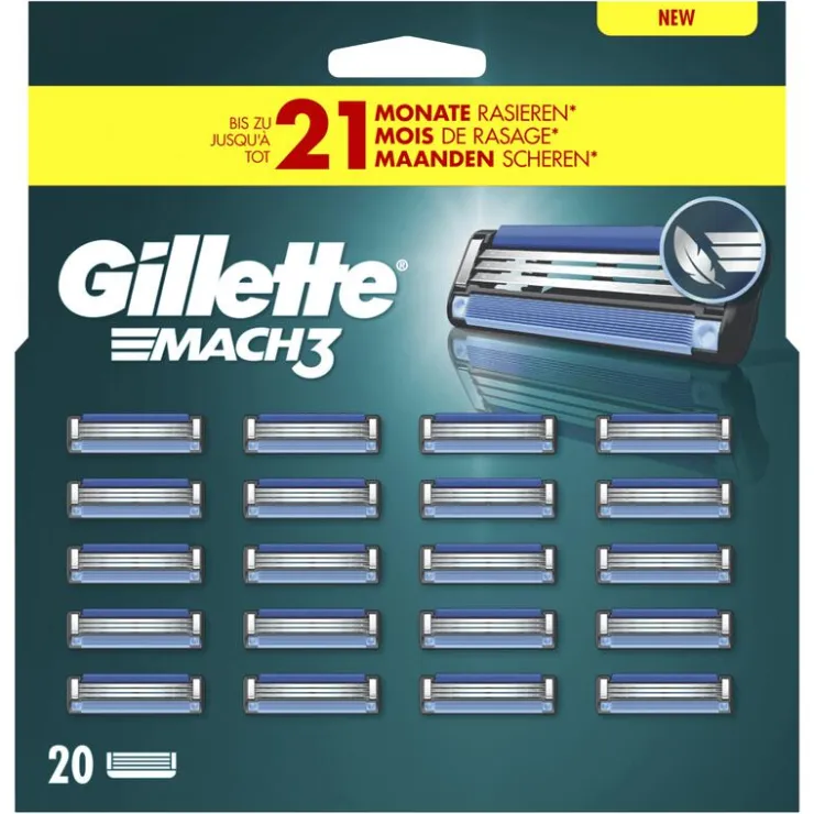 Heren Gillette Mach3 Navulmesjes 20 Stuks