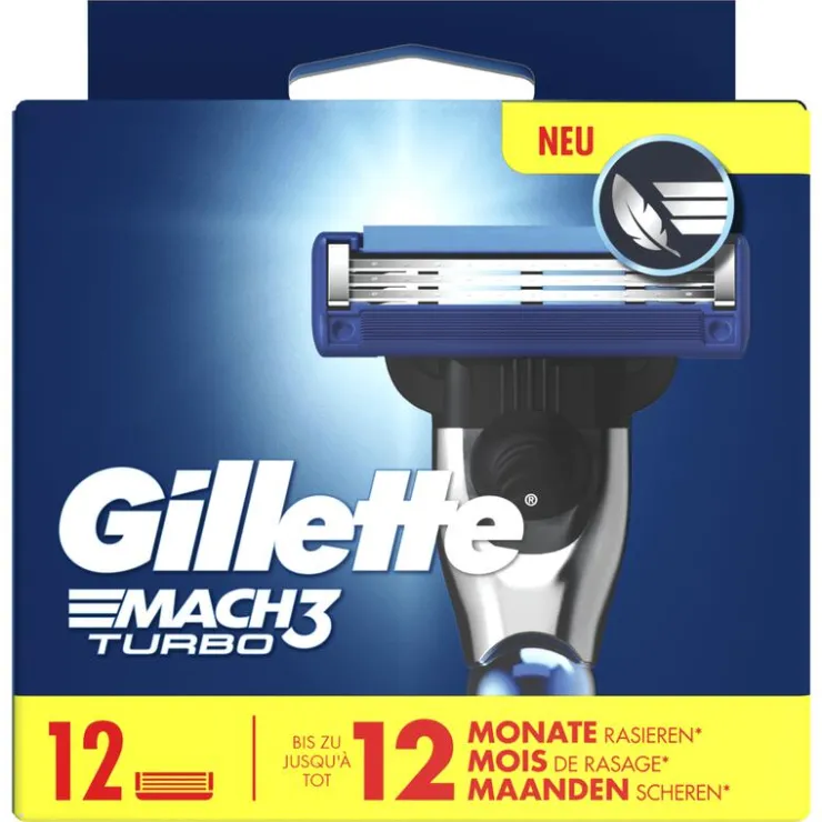 Heren Gillette Mach3 Turbo Navulmesjes 12 Stuks