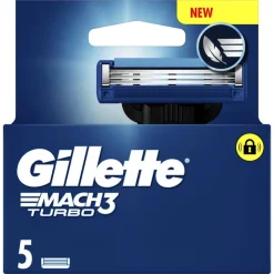 Heren Gillette Mach3 Turbo Navulmesjes 5 Stuks