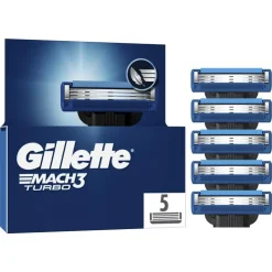 Heren Gillette Mach3 Turbo Navulmesjes 5 Stuks