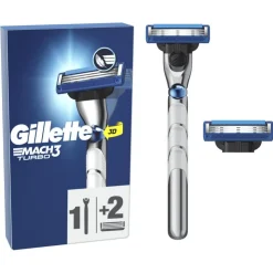 Heren Gillette Mach3 Turbo Scheersysteem Met 2 Navulmesjes