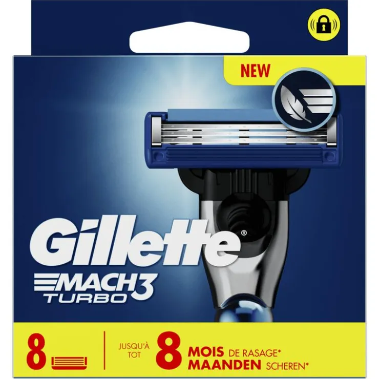 Heren Gillette Mach3 Turbo Scheermesjes 8 stuks