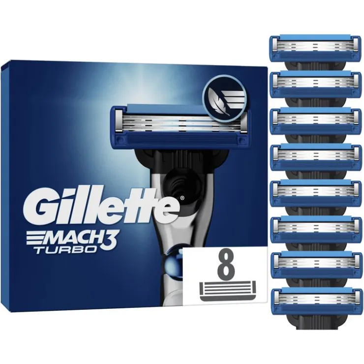 Heren Gillette Mach3 Turbo Scheermesjes 8 stuks