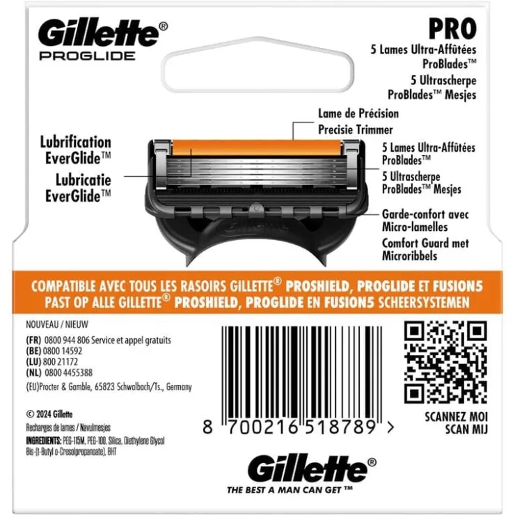 Heren Gillette ProGlide Navulmesjes 4 stuks