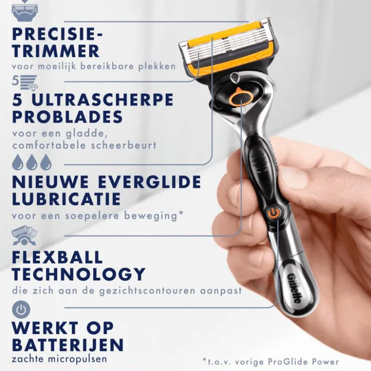 Heren Gillette ProGlide Power Scheersysteem Met 1 Navulmesje
