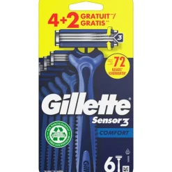 Heren Gillette Sensor3 Comfort Wegwerpmesjes 4+2 stuks