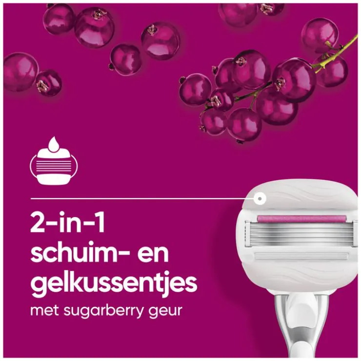 Heren Gillette Venus Comfortglide Sugarberry Scheersysteem 5 Blades + 1 mesje