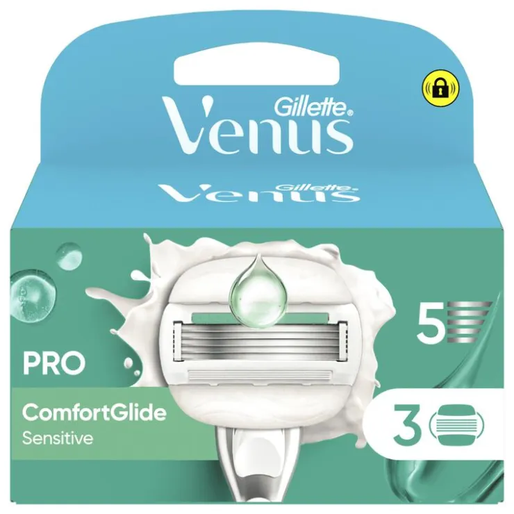 Heren Gillette Venus ComfortGlide Sensitive Navulmesjes 3 Stuks