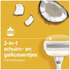Heren Gillette Venus Comfortglide Coconut Luipaard Scheersysteem 5 Blades plus 1 Mesje