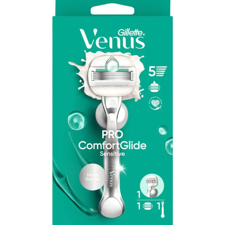 Heren Gillette Venus Pro ComfortGlide Sensitive Scheersysteem 5 Blades + 1 Navulmesjes