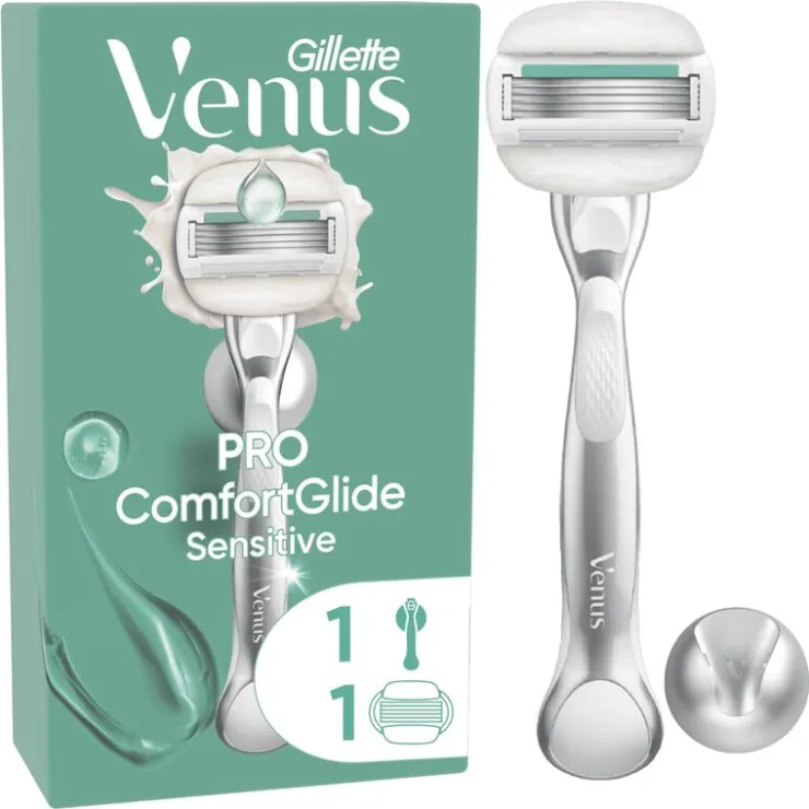 Heren Gillette Venus Pro ComfortGlide Sensitive Scheersysteem 5 Blades + 1 Navulmesjes
