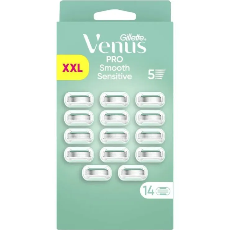 Heren Gillette Venus Pro Smooth Sensitive Navulmesjes 14 Stuks